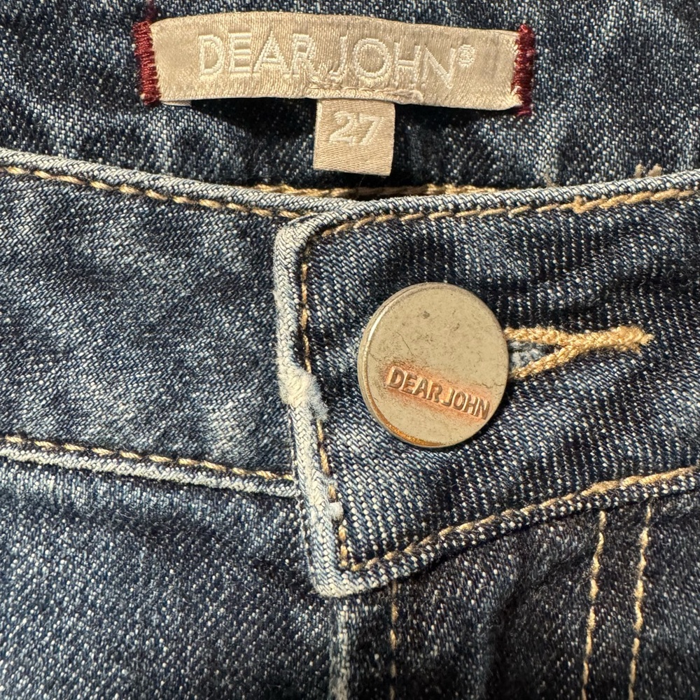 Women’s Dear John Distressed Denim Slim Straight Ankle Jeans Size 27 - Picture 3 of 10